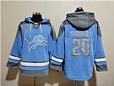 Men's Detroit Lions #20 Barry Sanders Blue Ageless Must-Have Lace-Up Pullover Hoodie,baseball caps,new era cap wholesale,wholesale hats